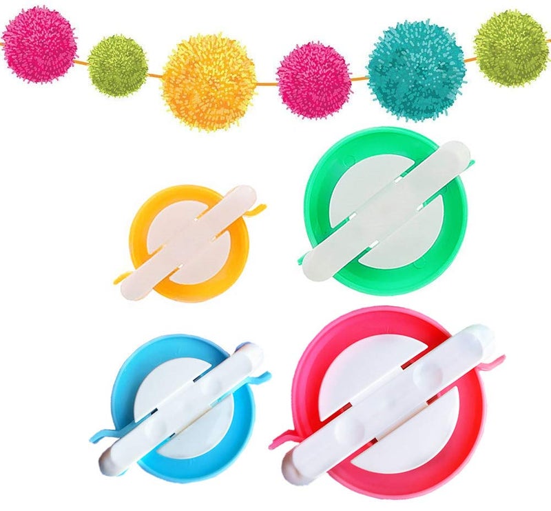 Ayasee Pompom Maker, 4 Sizes Pom pom Makers for Fluff Ball Weaver Needle Craft DIY Wool Knitting Craft Tool Set Decoration (4) - Image 1